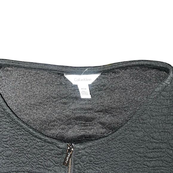 Calvin Klein Black Full Zip Cardigan Sweater Size Larger Preppy Career Office - Picture 3 of 4